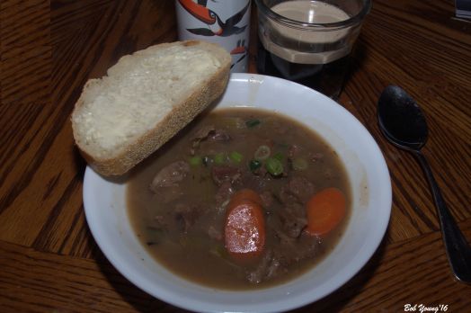 Irish Stew with Sourdough Bread and Guinness!