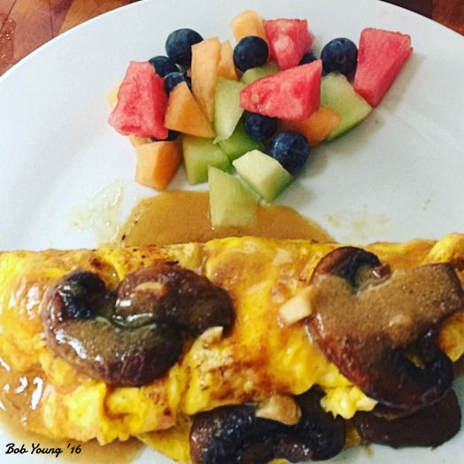 Muishroom Omelet Fresh Fruit
