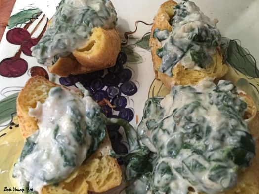 Popovers wiith Creamed Spinach