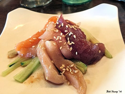 I gave them a Foodie Card, we were asking so many questions (I have only done this once before in Plains, GA) and they started to give us sample plates. This is but one of them. Usually I don't give out a card until I pay the bill. There are exceptions, but very few.